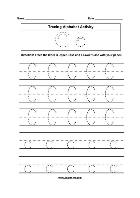 Tracing Alphabet Worksheets | Letter C Traceable Worksheets
