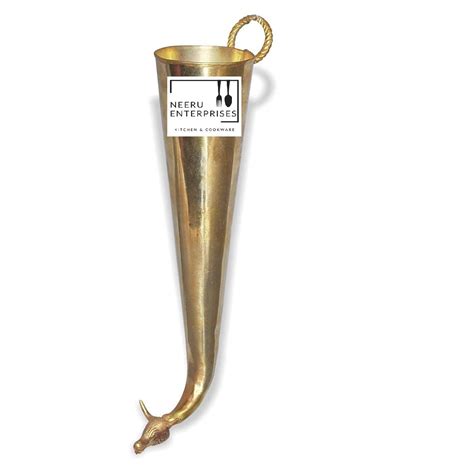 Buy Pure Brass Gaumukhi Shringi | (Yellow) Gomukhi | Abhishek patra ...