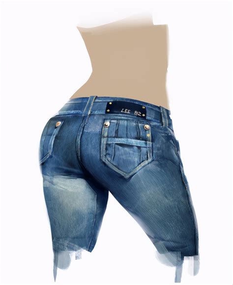 女装牛仔裤设计手稿图-女士牛仔裤款式效果图-CFW服装设计