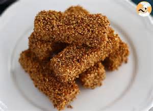 Feta sticks with sesame seeds