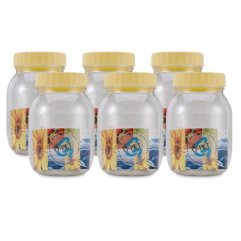 Buy G-PET Plastic Jar Set, 250ml, 6-Pieces, Transparent (RJ R53250M0 ...