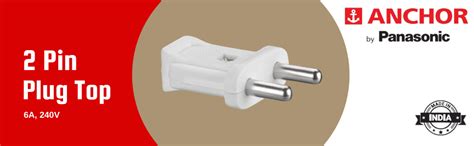 Anchor by Panasonic 6A 2 Pin Plastic Plug Top 240V (White, Pack of 4 ...