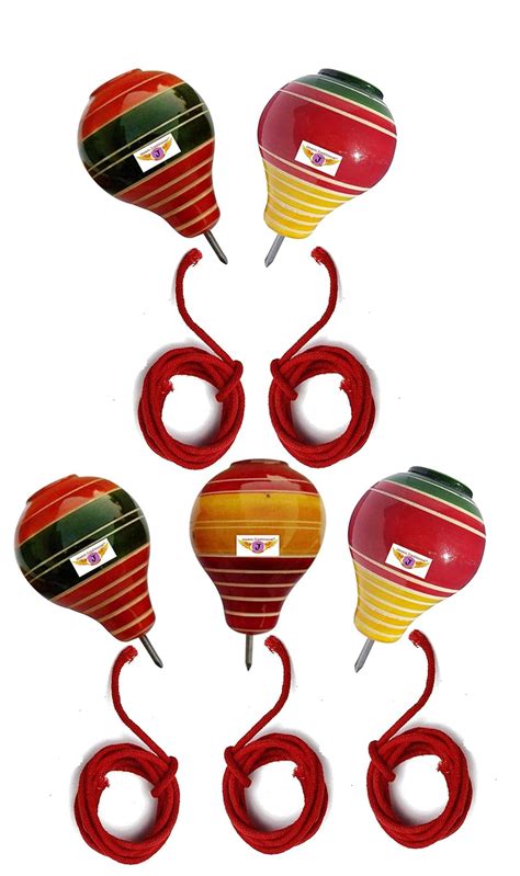 Buy Jayam Traditional Wooden Spinning Tops/lattoo/bambaram/buguri ...