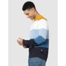Blue and Mustard Colourblocked Pullover Sweater (CELINE) | Celio