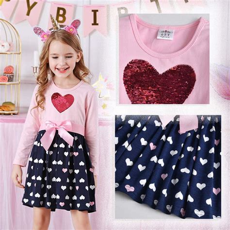 Buy VIKITA Baby Girl Cartoon Flower Dress Long Sleeve Winter Dresses ...