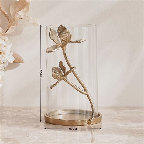 Buy Hoovu Nola Glass and Metal Floral Votive Candle Holder from Home ...