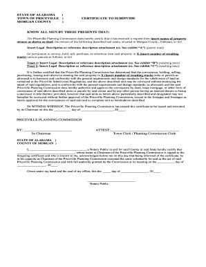 Fillable Online certificate to subdivide. subdivide Fax Email Print ...