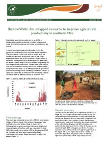 Shallow Wells: An untapped resource to improve agricultural ...