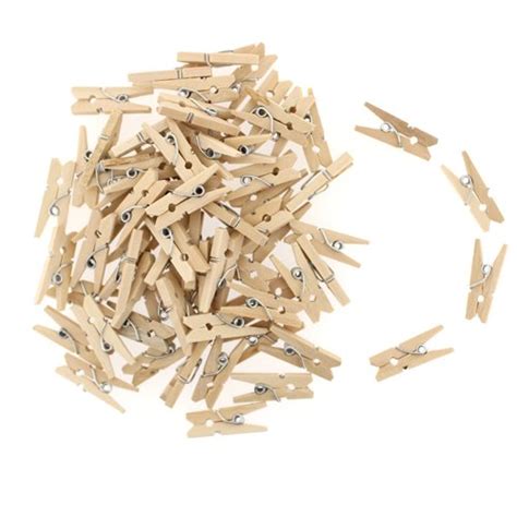 Buy 100 Pack of Craft Hobby Clothes Mini Wood Wooden Pegs by Kurtzy TM ...