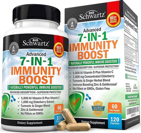 Suplemento de apoyo inmunológico con zinc, vitamina C, vitamina D, 5000 UI, saúco, jengibre D3 ...