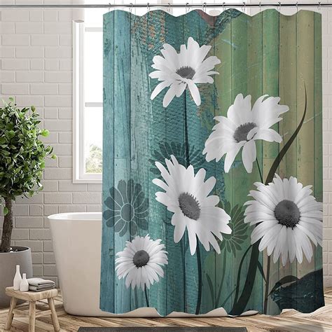 Extra Long Shower Curtain 72x84 inch Length Rustic Farmhouse Shower Curtain,Floral Shower ... - length of shower curtains