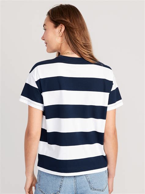 Navy Blue And White Striped Shirt