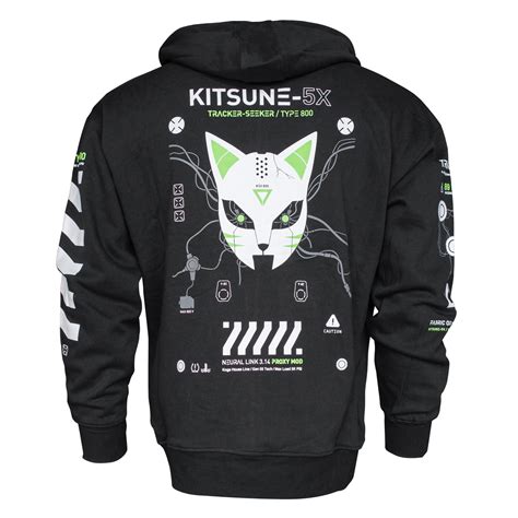 Fabric of the Universe Kitsune-5X Techwear Zip Hoodie