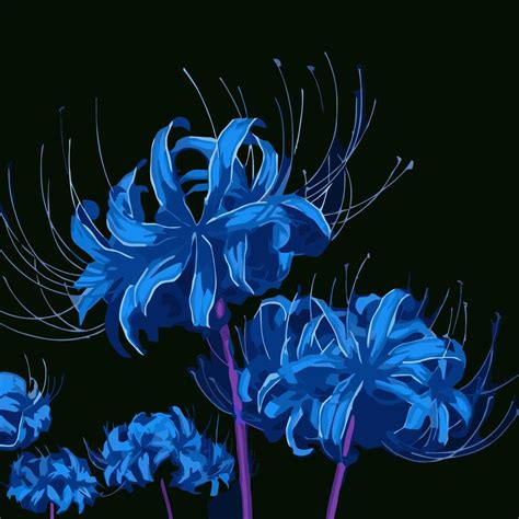 Demon Slayer Blue Spider Lily Paint by Number 20x20cm - Etsy UK in 2024 ...
