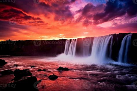 Waterfall Sunset 的图像结果