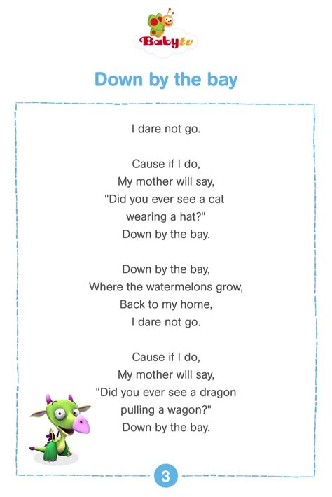 Sing Along with BabyTV to Down by the bay! in 2025 | Nursery songs ...