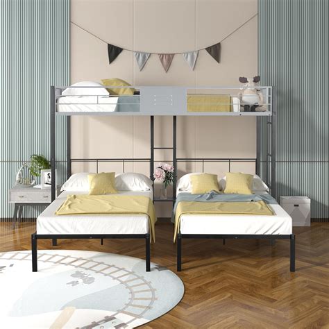 Bellemave Metal Triple Twin Bunk Bed, Twin Over Twin & Twin India | Ubuy