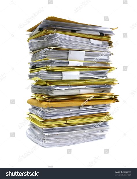 Stack Of Papers Isolated On White Stock Photo 97722311 : Shutterstock