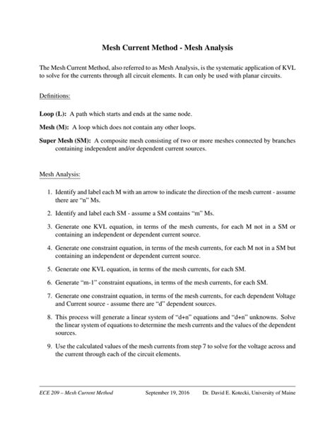 Image result for CDC's Mesh Current Method