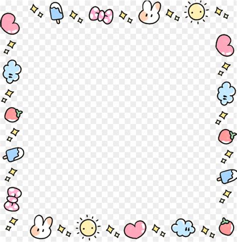 Kawaii Cute Adorable Bunny Pastel Love Heart Frame - Fundo Para Flyer ...