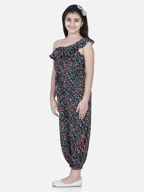 Girls Floral Printed One Shoulder Jumpsuit – Stylestone