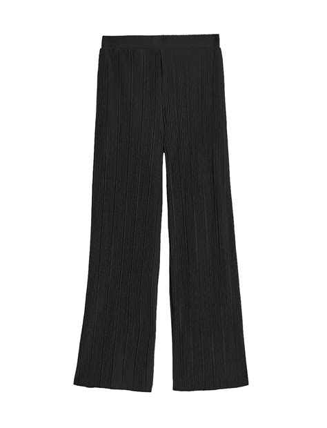 Buy Jersey Plisse Wide Leg Trousers at Marks & Spencer
