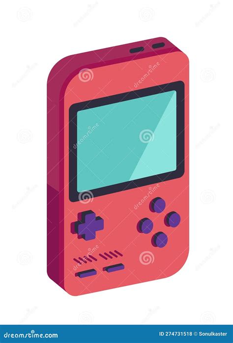 Retro Old School Games, Tetris Gadget with Screen Stock Vector ...