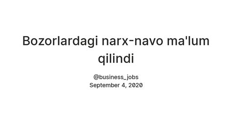 Bozorlardagi narx-navo ma'lum qilindi — Teletype