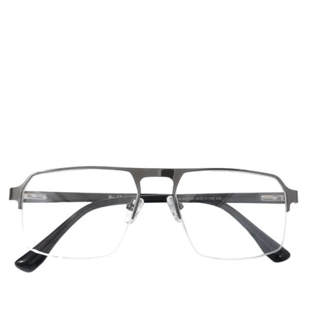 Luxury Executive Rectangle Grey Supra Half Frame Glasses – Glasses ...