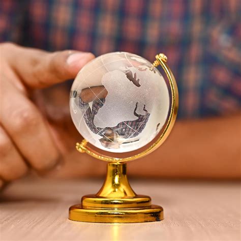 Buy HindCraft Feng Shui Crystal Ball with Golden Stand – Valentine Gift ...