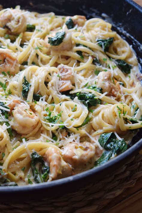 Creamy shrimp pasta with spinach – Artofit
