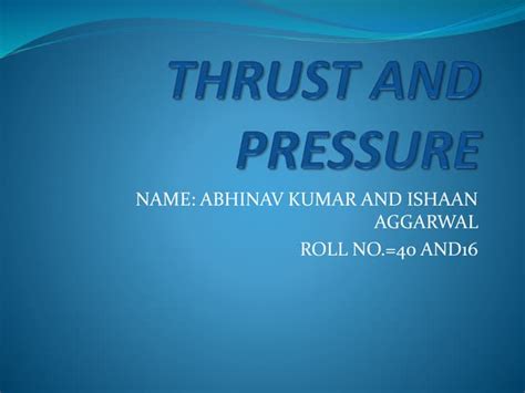 Image result for Thrust and Pressure Experiments