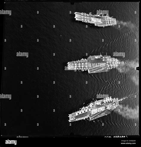 USS Intrepid (CVA-11), USS Saratoga (CV-60), and USS Independence (CVA ...