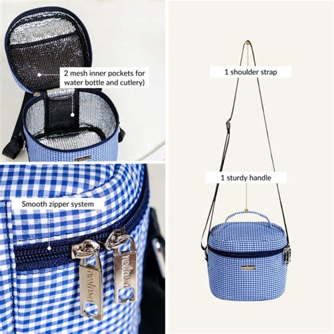Blue Checked Lunch Bag With Insulation Online - Premium Lunch Bag ...