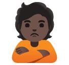🙎🏿 Person pouting: dark skin tone emoji copy paste png download