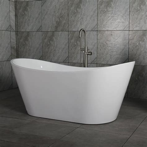 Buy WOODBRIDGE 59" Acrylic Freestanding Bathtub Contemporary Soaking ...