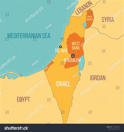 Vector Map Israel Including Egypt Syria: vector de stock (libre de ...