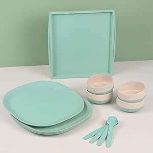 Buy Eha Earth-Friendly 11 Inch Dinner Plate and Soup Bowl with Spoon ...