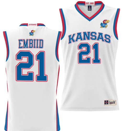 [Hot] Buy New Joel Embiid Jersey #21 Kansas Jayhawks White