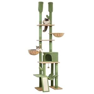 PAWZ Road Cactus Cat Tree Floor to Ceiling Cat Tower with Adjustable ...