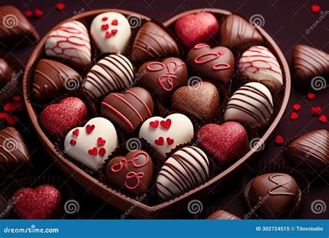 Heart-shaped Valentine Chocolate Candy Stock Image - Image of truffle ...
