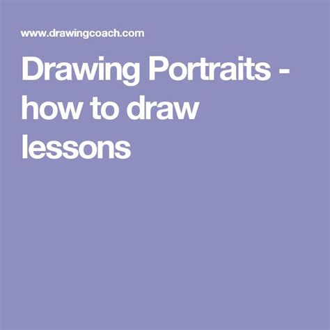 Drawing Portraits - how to draw lessons | Portrait drawing, Portrait ...