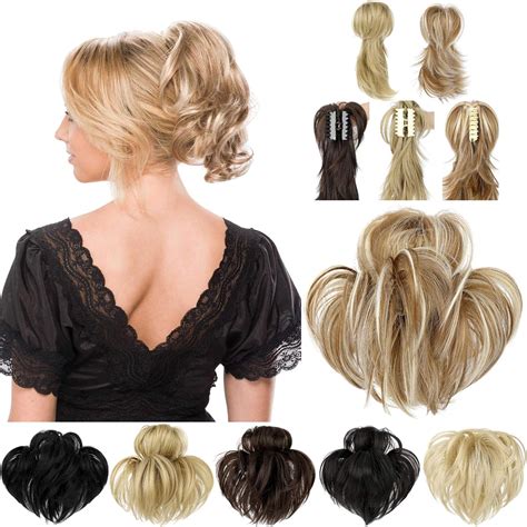 Amazon.com : Felendy Ponytail Extension Clip in Claw Messy Short Pony ...