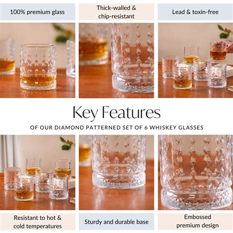 Whiskey Glass Online - Premium Diamond Patterned Set Of 6 Whiskey ...