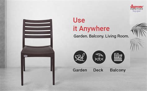 Supreme Omega Plastic Chair (Globus Brown, Set of 4) : Amazon.in: Home ...