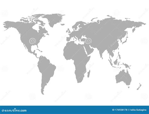 World Map, Grey Template. Flat Earth, Globe, Worldmap. Travel Worldwide Concept. Vector Isolated ...