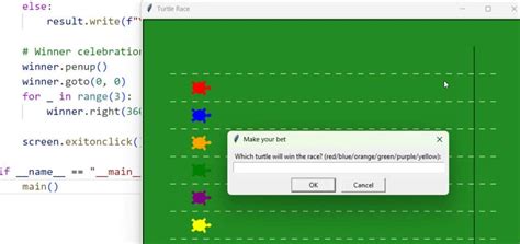 How to Make a Turtle Race in Python 的图像结果
