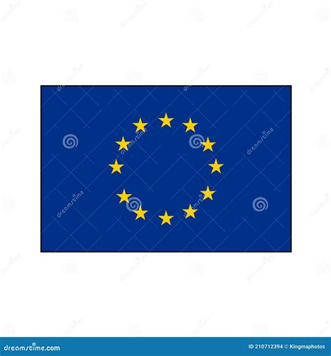 European Union EU Blue Flag with Yellow Stars in Circle Vector ...