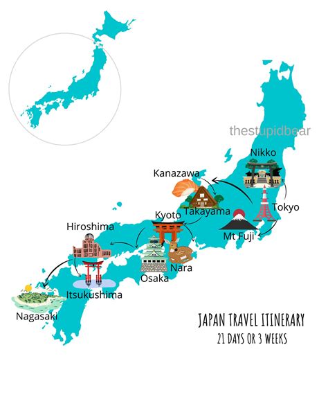 Map Of Japan For Travel Itinerary