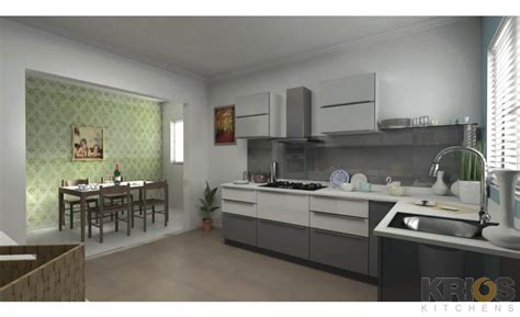 Claudia White - U Shape - Modular Kitchens